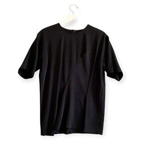 MM6 Maison Margiela black short sleeve pleated‎ top, size 40 Italian